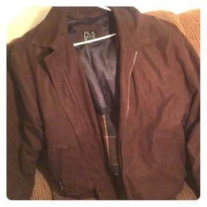 Microsuede bomber brown Jos. A. Bank jacket